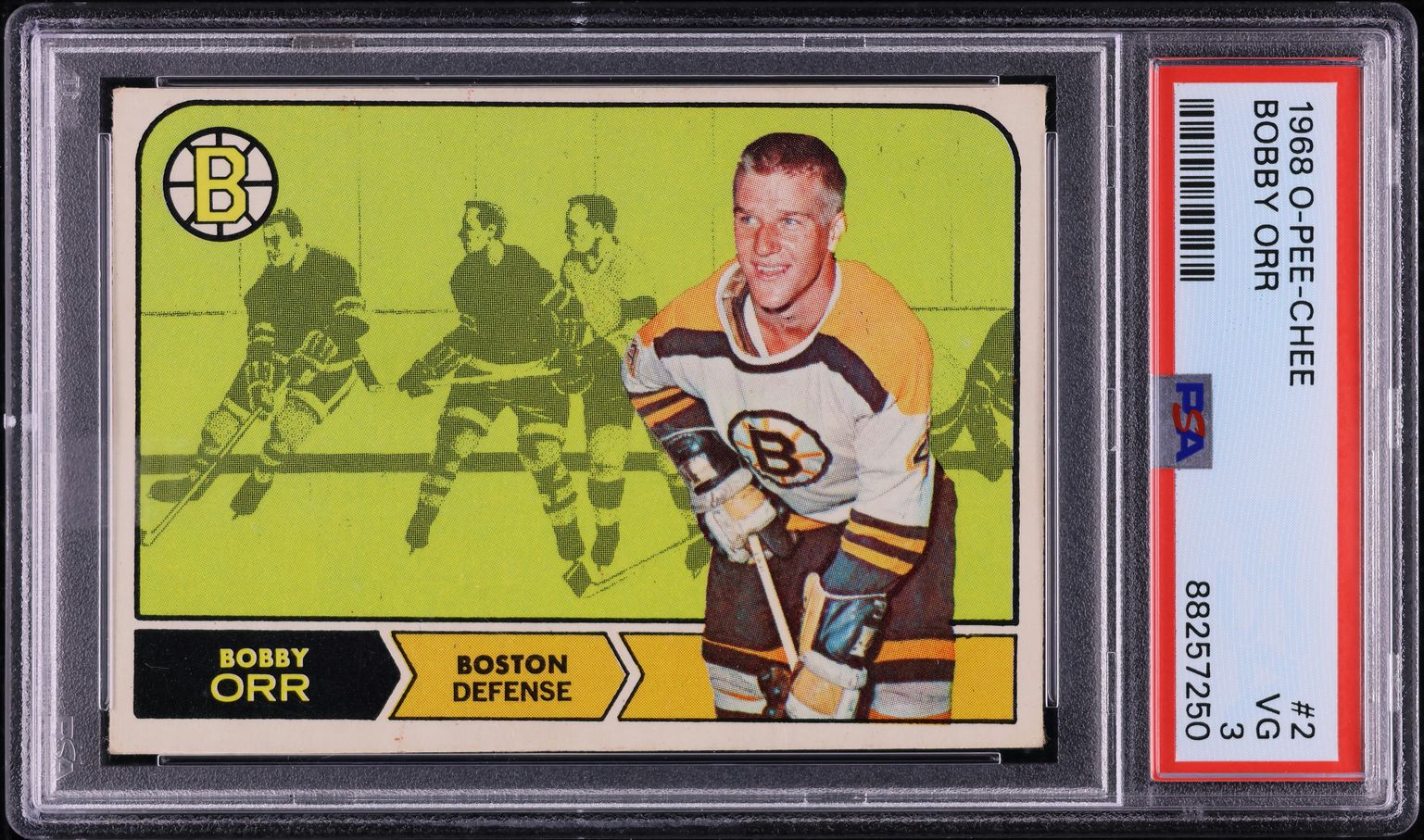 1968 O-Pee-Chee Hockey Bobby Orr #2 PSA 3 VG