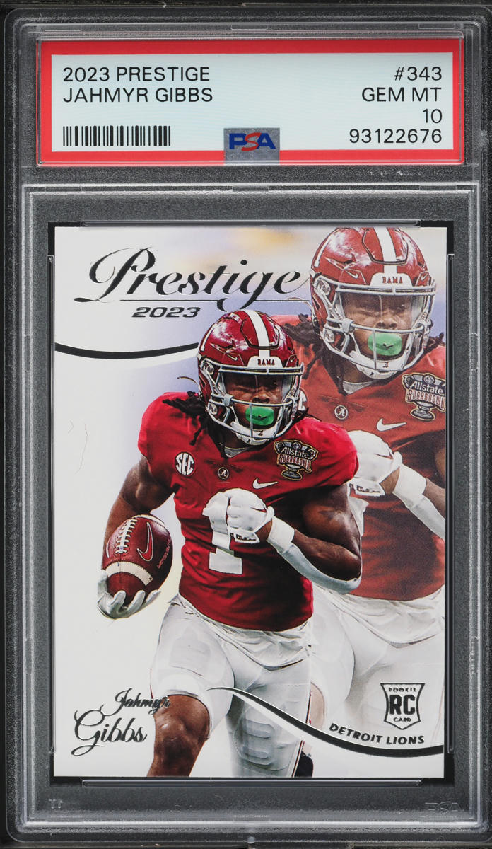 2023 Panini Prestige Jahmyr Gibbs ROOKIE #343 PSA 10 GEM MINT