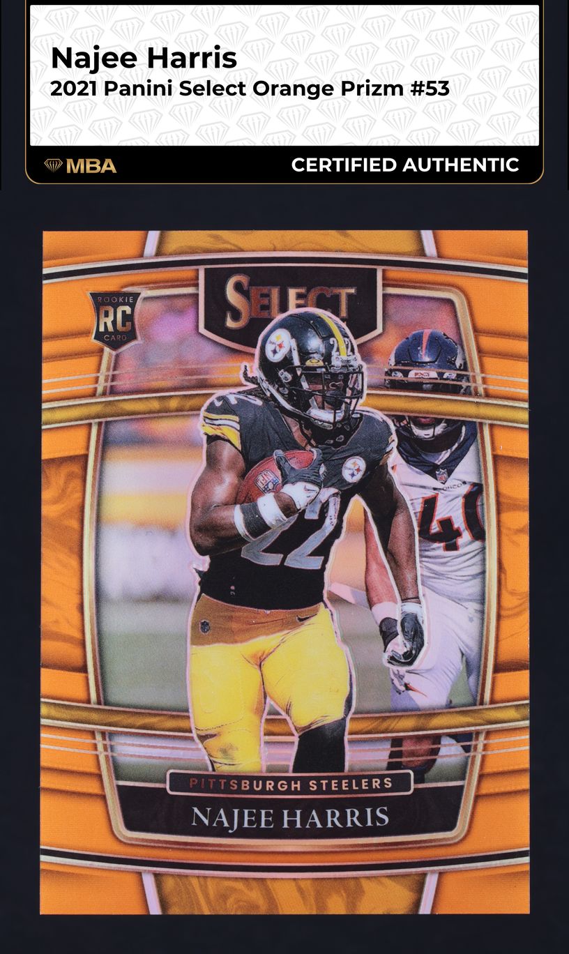 2021 Select Concourse Orange Prizm Najee Harris ROOKIE /49 #53 MBA AUTH