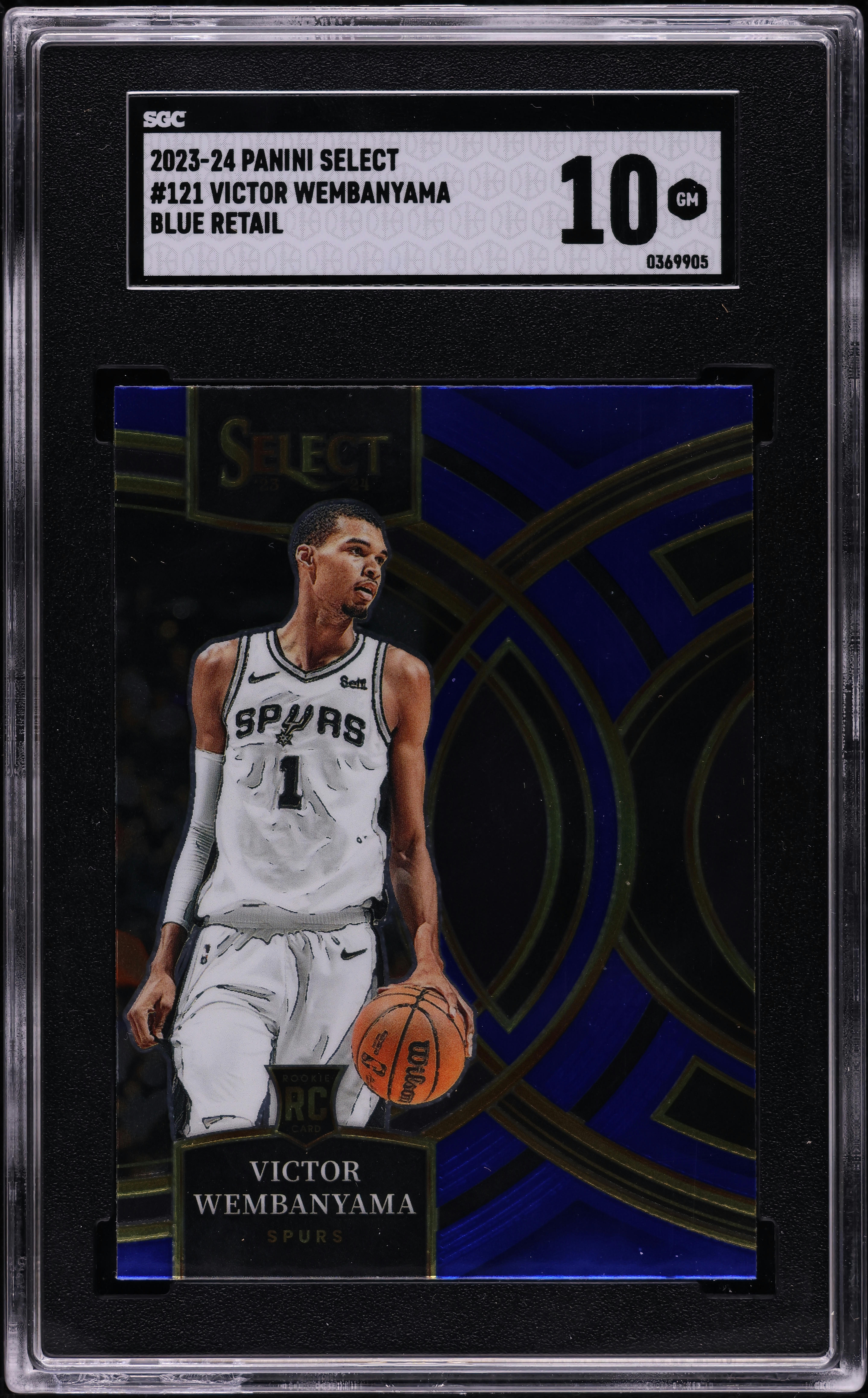 2023 Select Premier Blue Retail Victor Wembanyama ROOKIE #121 SGC