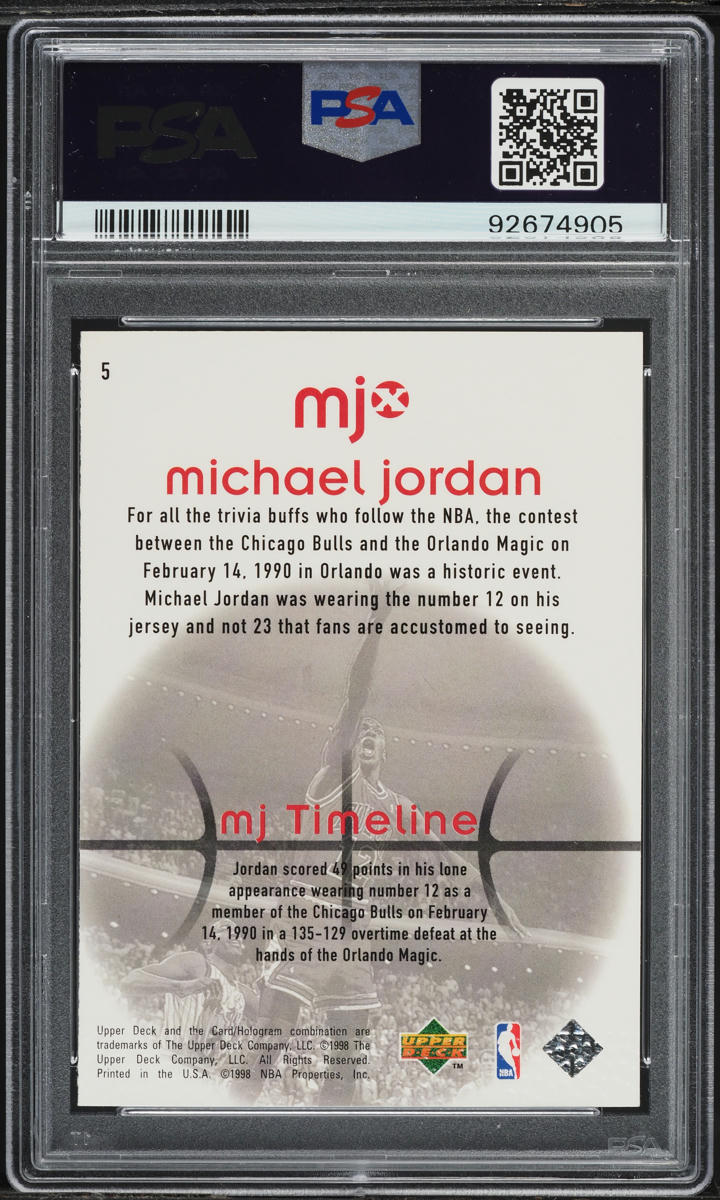 1998 Upper Deck MJx Michael Jordan #5 PSA 10 GEM MINT