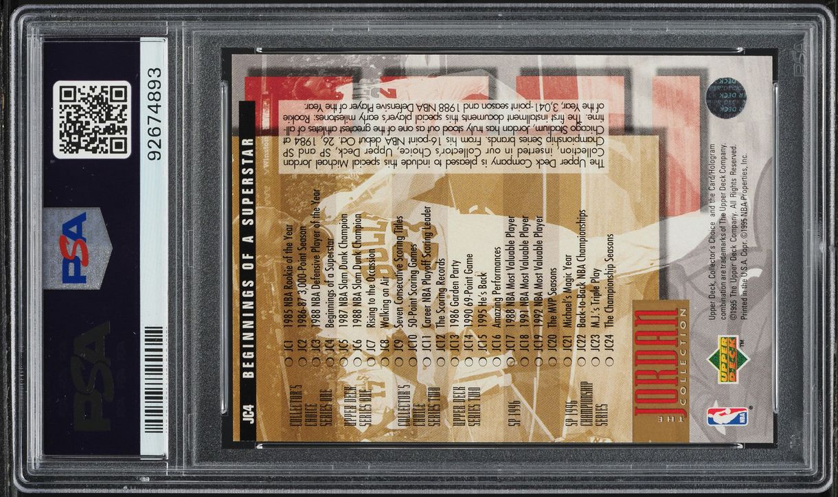 1995 Upper Deck Collection Checklist Michael Jordan #JC4 PSA 9 MINT