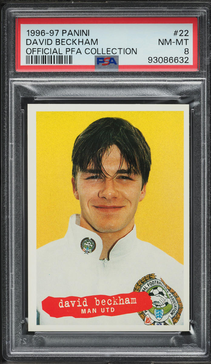 1996 Panini Official PFA Collection David Beckham ROOKIE #22 PSA 8