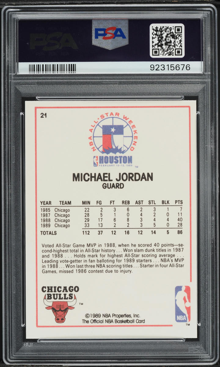 1989 Hoops Michael Jordan ALL-STAR #21 PSA 7 NRMT
