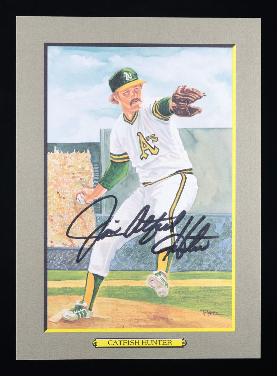 1988 Perez Steele Great Moments Catfish Hunter AUTO /5000 #62 MBA AUTH