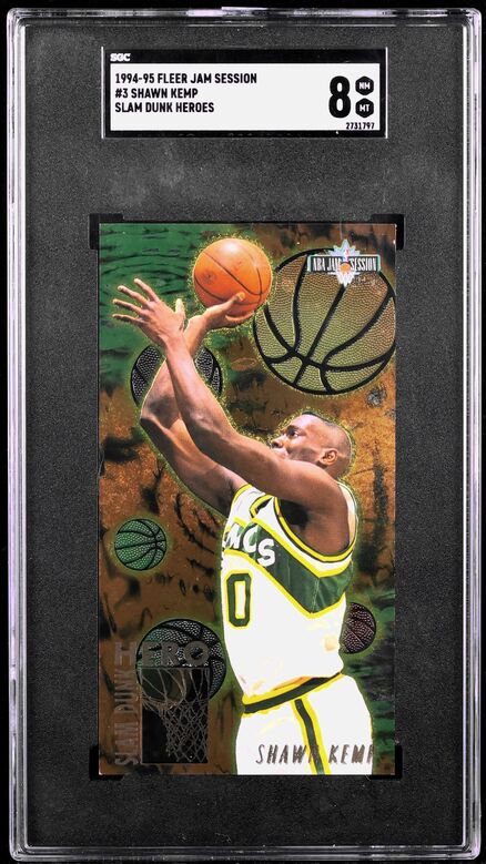 1994 Fleer Jam Session Slam Dunk Heroes Shawn Kemp #3 SGC 8 NM-MT