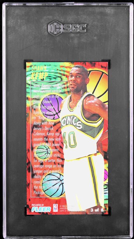 1994 Fleer Jam Session Slam Dunk Heroes Shawn Kemp #3 SGC 8 NM-MT