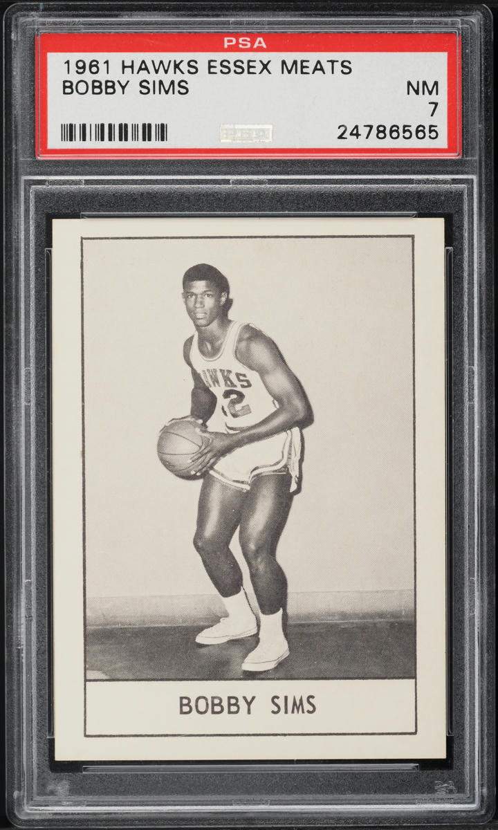 1961 Essex Meats Hawks Basketball Bobby Sims PSA 7 NRMT