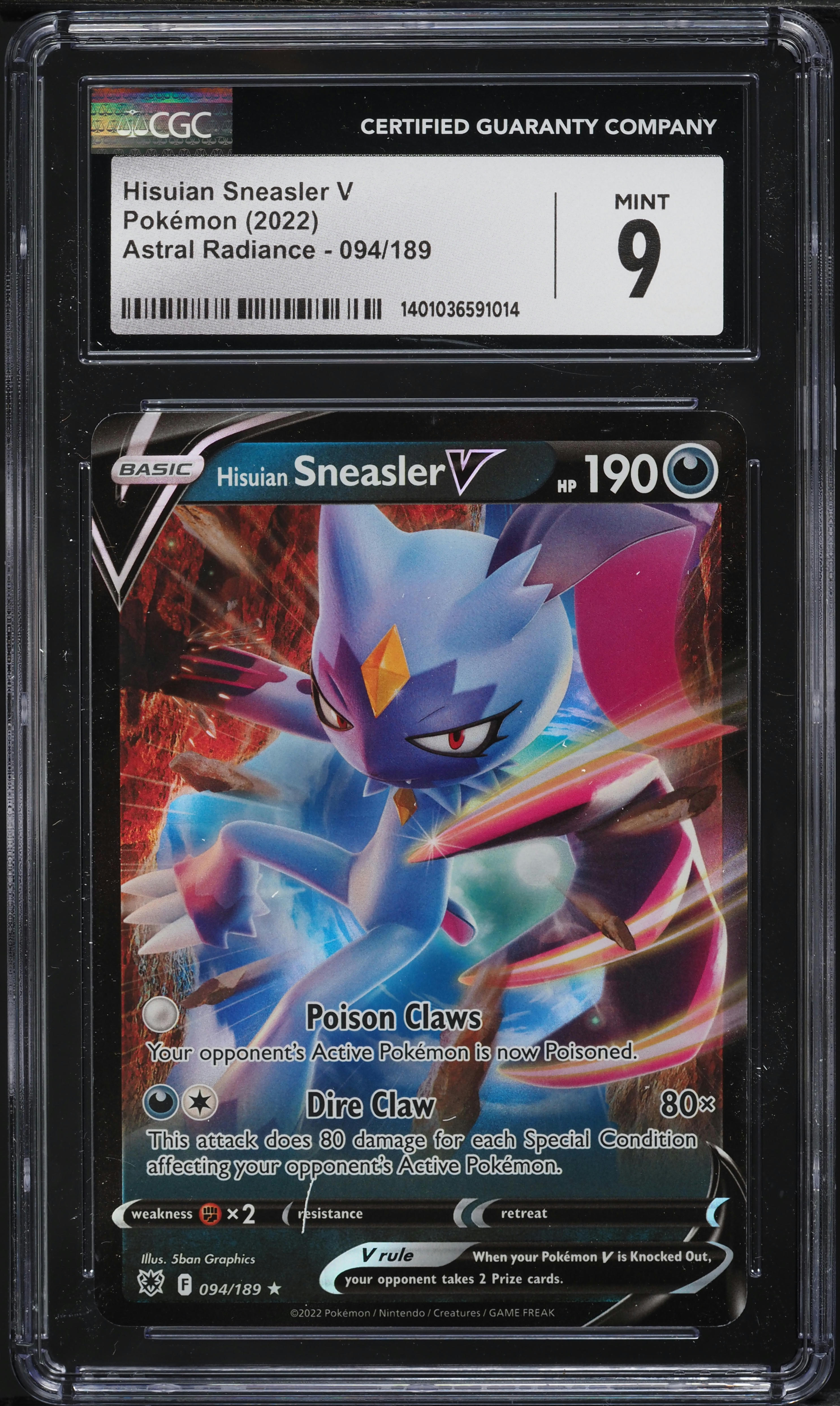 sneasler v pokemon card value Pokemon TCG Hisuian Sneasler V SWSH10: Astral Radiance 174/189 NM (SKU 1-2)