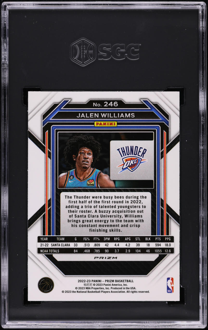 2022 Panini Prizm Silver Jalen Williams ROOKIE #246 SGC 9 MINT