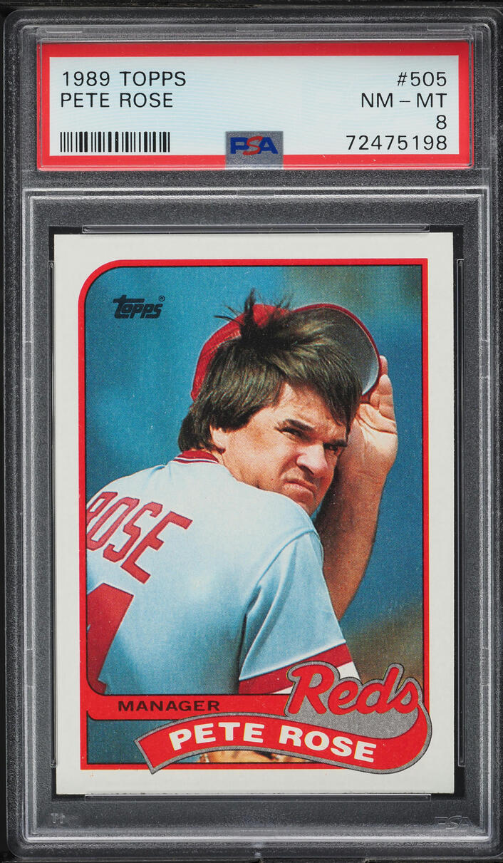1989 Topps Pete Rose #505 PSA 8 NM-MT