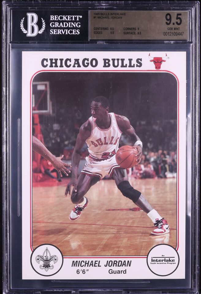 1985 Bulls Interlake Basketball Michael Jordan ROOKIE #1 BGS 9.5 GEM MINT