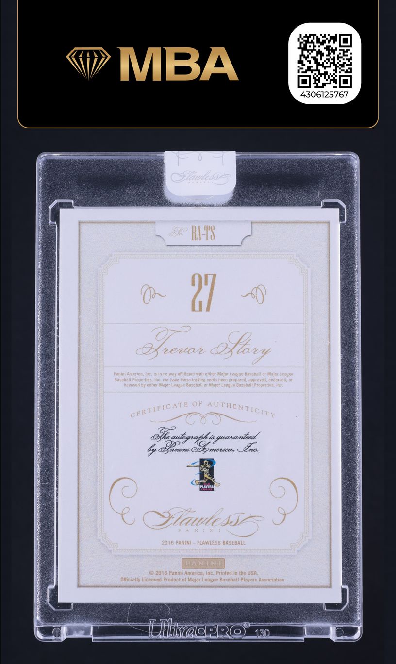 2016 Panini Flawless Sapphire Trevor Story ROOKIE AUTO /15 #RA-TS MBA AUTH