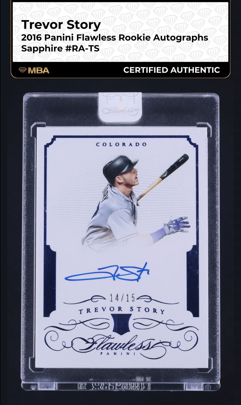 2016 Panini Flawless Sapphire Trevor Story ROOKIE AUTO /15 #RA-TS MBA AUTH