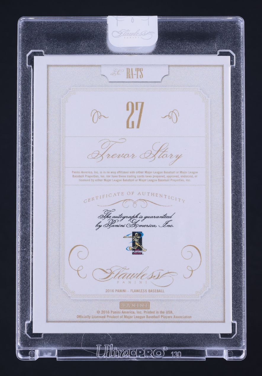 2016 Panini Flawless Sapphire Trevor Story ROOKIE AUTO /15 #RA-TS MBA AUTH