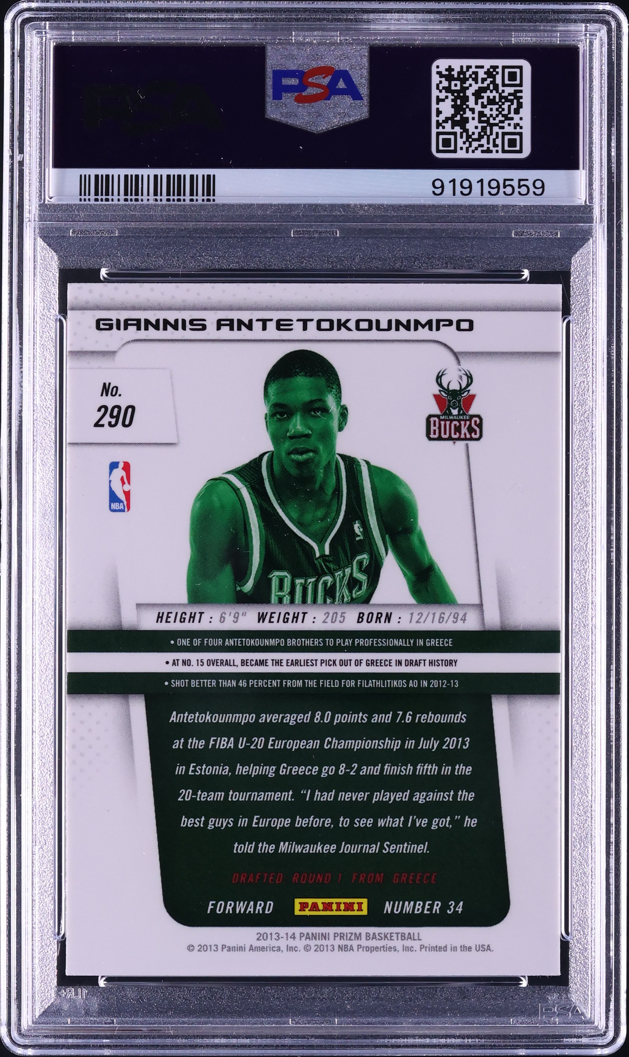 その他 2013 Giannis Antetokoumpo RC PSA 9 2013 Panini Giannis Antetokounmpo RC Rookie card PSA 9 | eBay