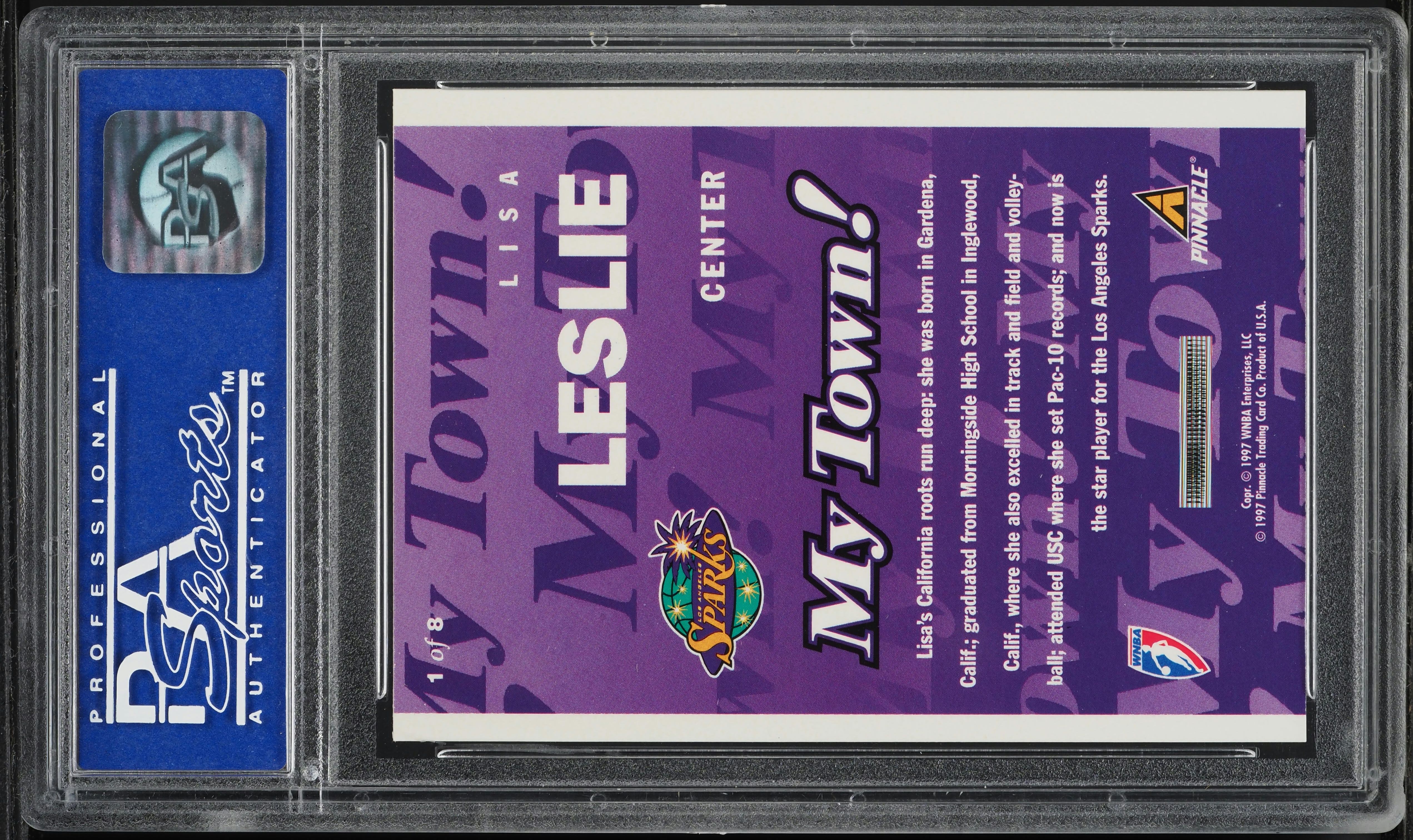 1997 Pinnacle Inside WNBA My Town Lisa Leslie #1 PSA 9 MINT on 
