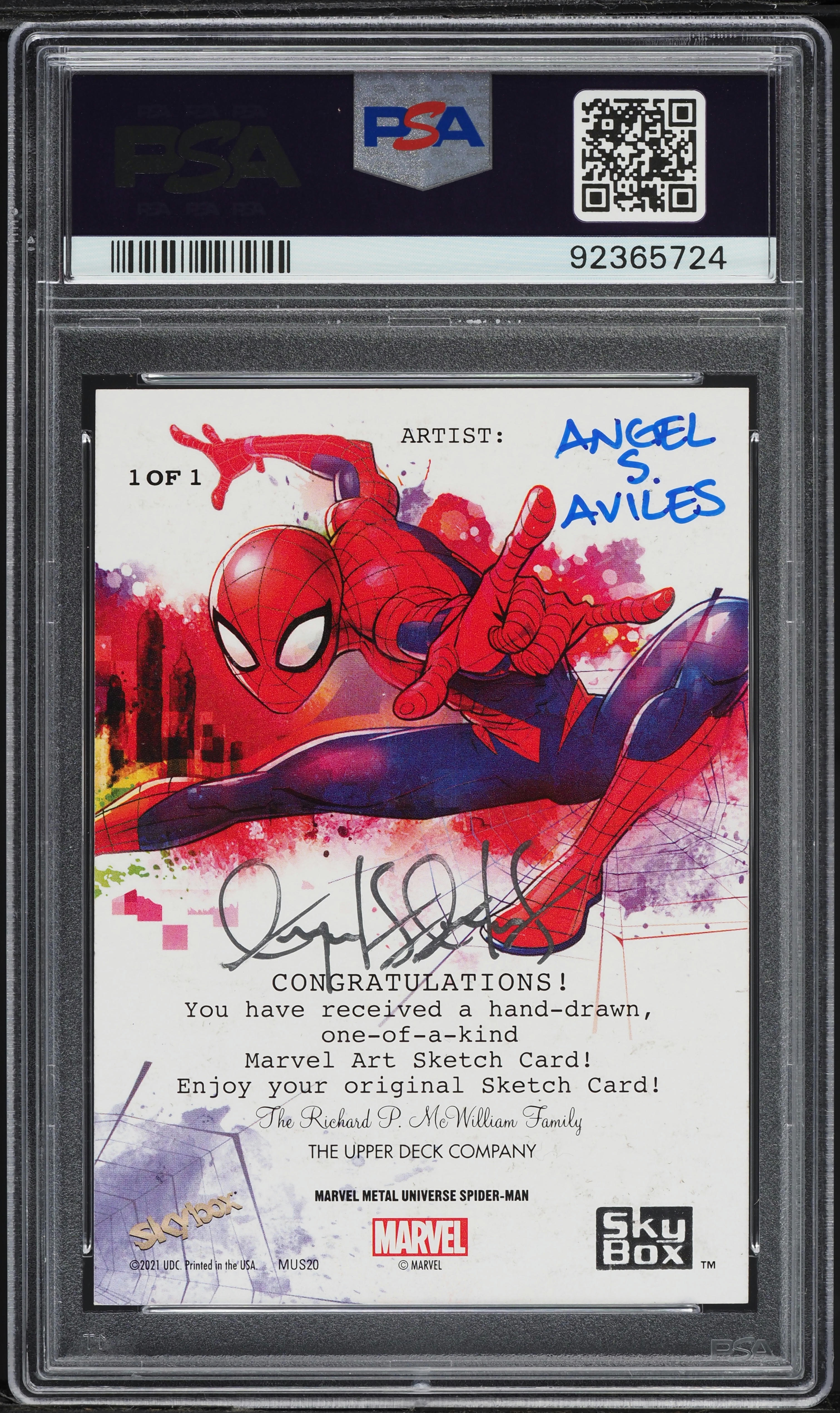 2022 Skybox Marvel Metal Universe Spider-Man Sketch Card Angel S