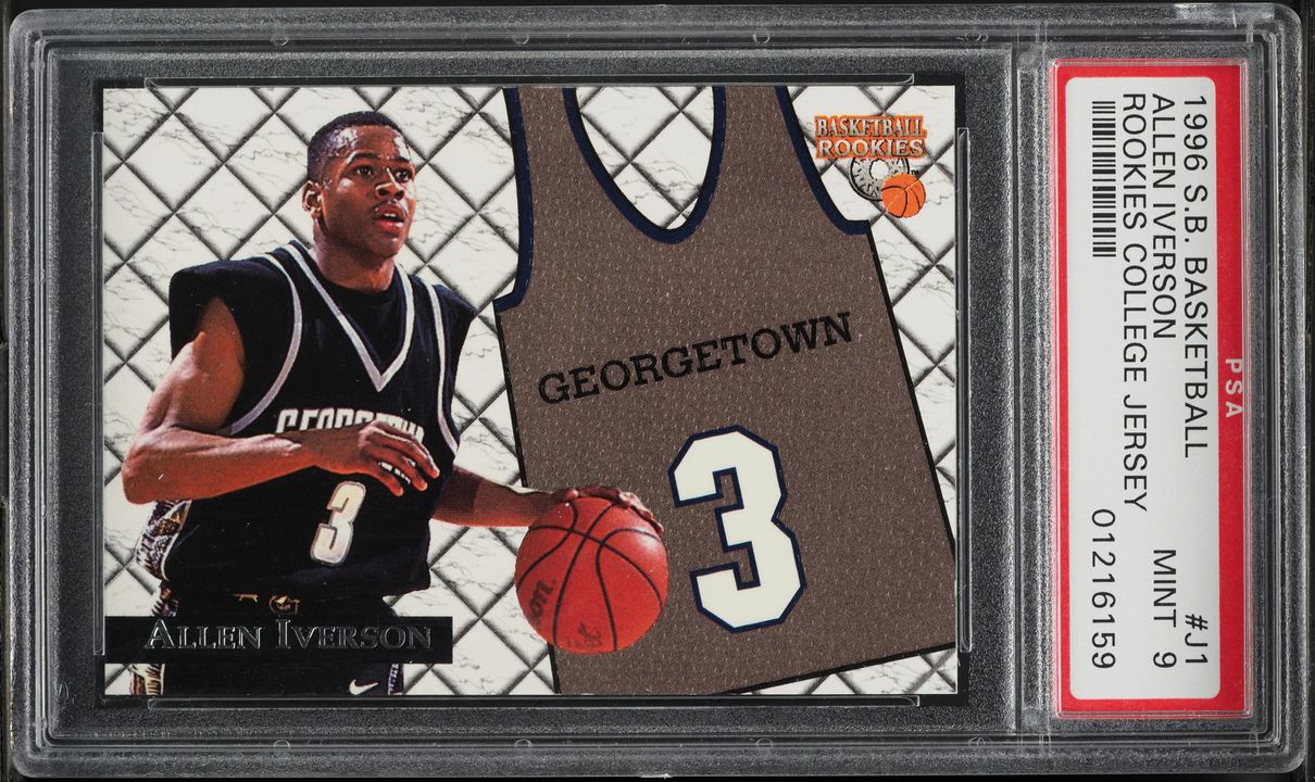 1996 Score Board Basketball College Jersey Allen Iverson ROOKIE #J1 PSA 9 MINT