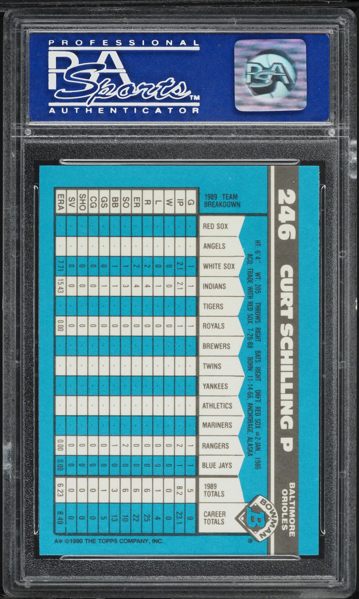 1990 Bowman Tiffany Curt Schilling #246 PSA 9 MINT