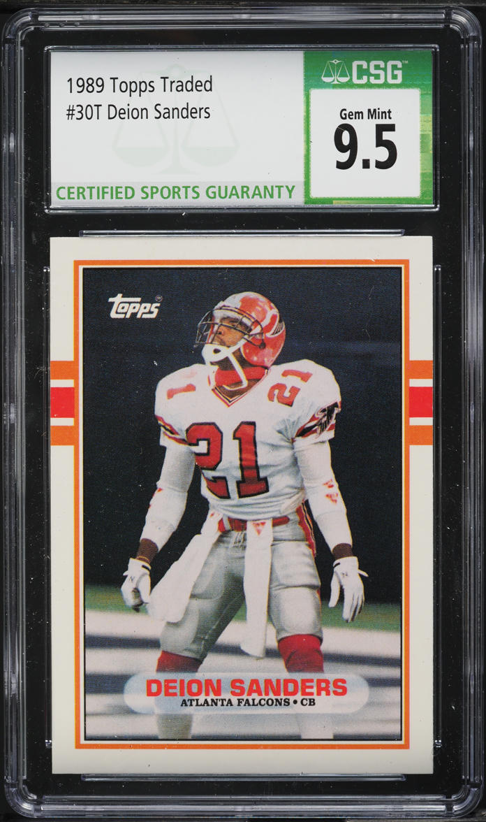 1989 Topps Traded Deion Sanders ROOKIE #30T CSG 9.5 GEM MINT
