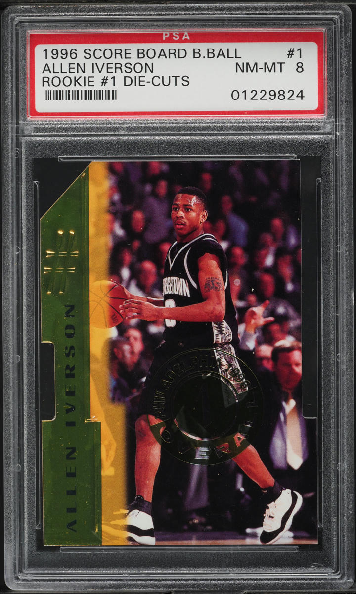 1996 Score Board Basketball Die-Cut Allen Iverson ROOKIE #1 PSA 8 NM-MT