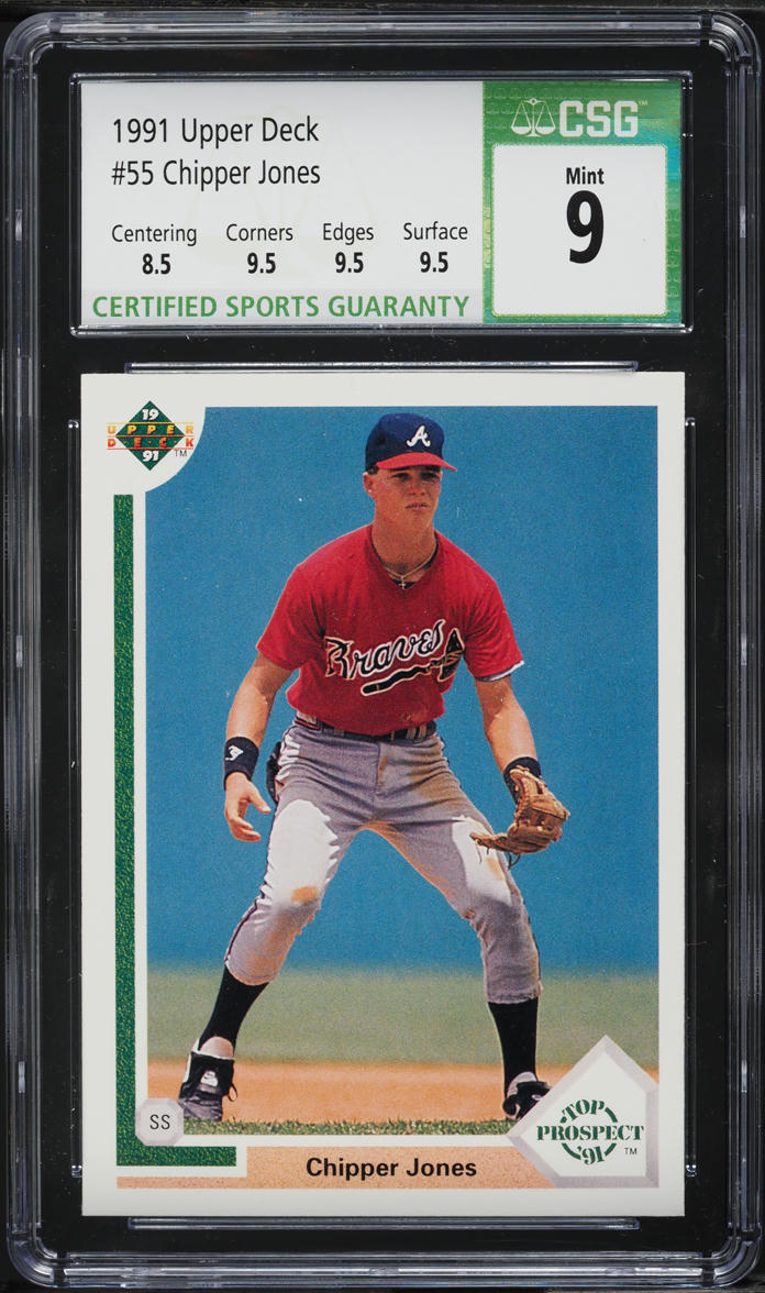 1991 Upper Deck Chipper Jones ROOKIE #55 CSG 9 MINT
