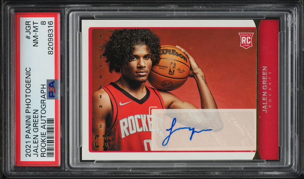 2021 Panini Photogenic Jalen Green ROOKIE AUTO #JGR PSA 8 NM-MT on 