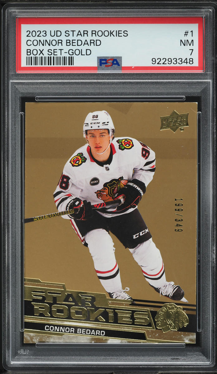 2023 Upper Deck NHL Star Box Set Gold Connor Bedard ROOKIE /349 #1 PSA 7 NRMT