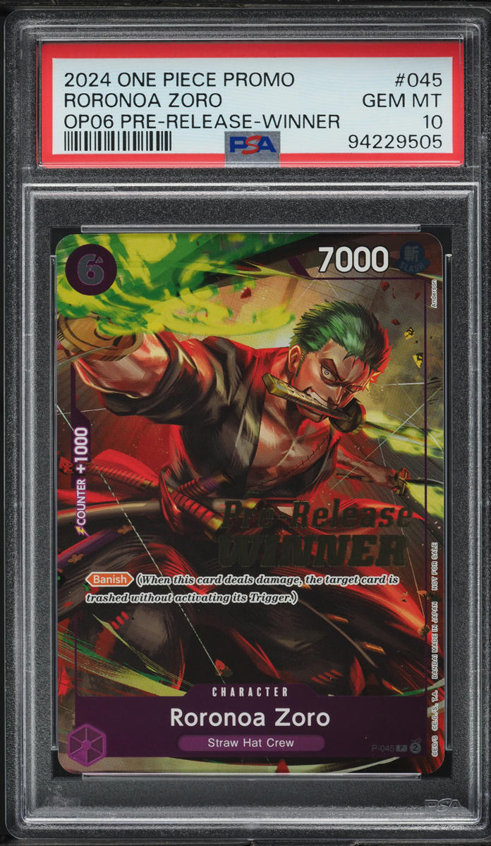 2023 Roronoa Zoro カード Gem Mint 10 CGC 10 GEM MINT Japanese One Piece 2023 Roronoa Zoro P-045 PROMO