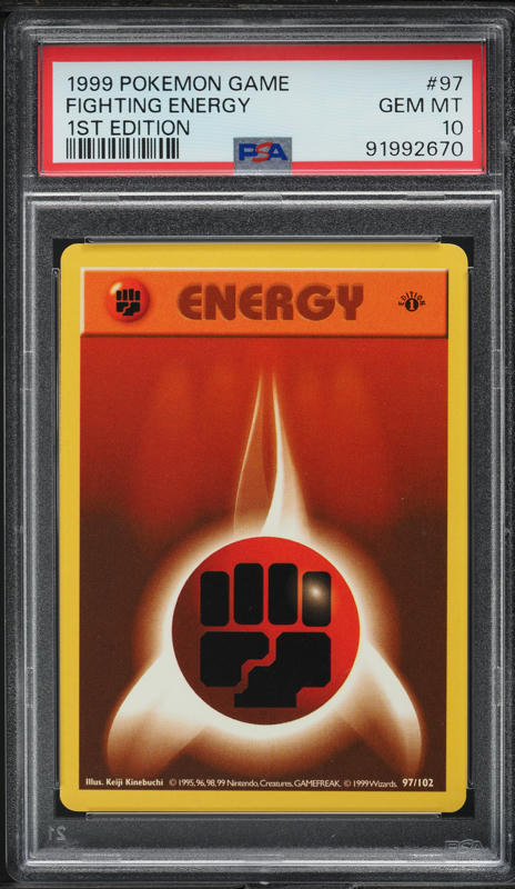 1999-2000 Pokemon Base Set Fighting Energy #97 PSA 10 GEM MINT on Fanatics Collect 1999-2000 Pokemon Base Set Fighting Energy #97 PSA 10 GEM MINT on Fanatics Collect