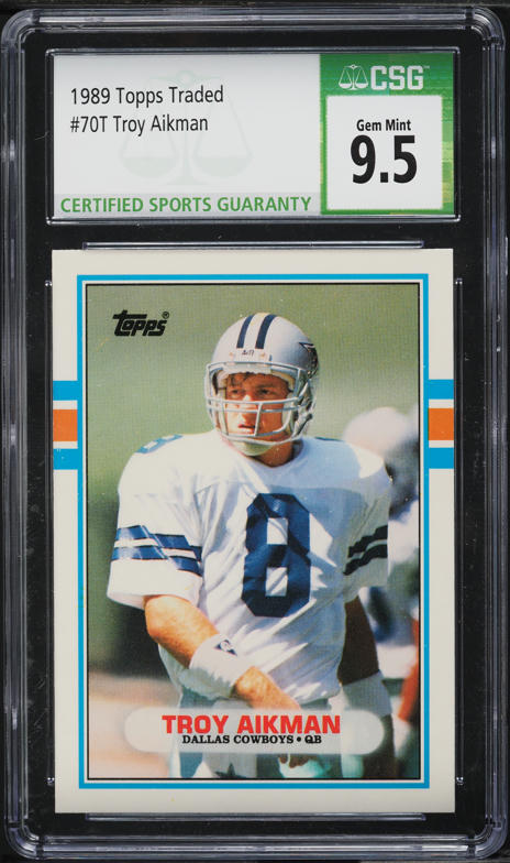 1989 Score Football Troy Aikman ROOKIE #270 BGS 9 MINT on Fanatics