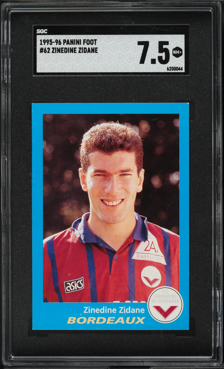 1995 Panini Foot Zinedine Zidane #62 SGC 7.5 NRMT+ on Fanatics Collect