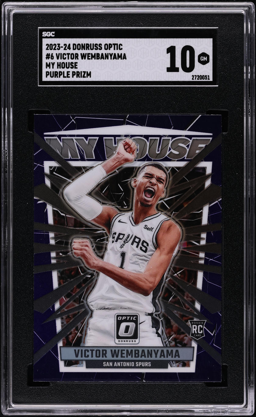 2023 Donruss Optic My House Purple Prizm Victor Wembanyama ROOKIE #6 SGC 10 GEM