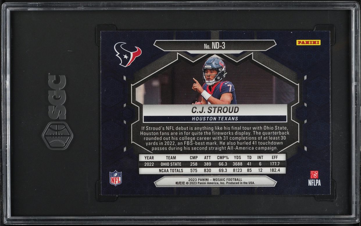 2023 Panini Mosaic NFL Debut C.J. Stroud ROOKIE #ND-3 SGC 10 GEM MINT