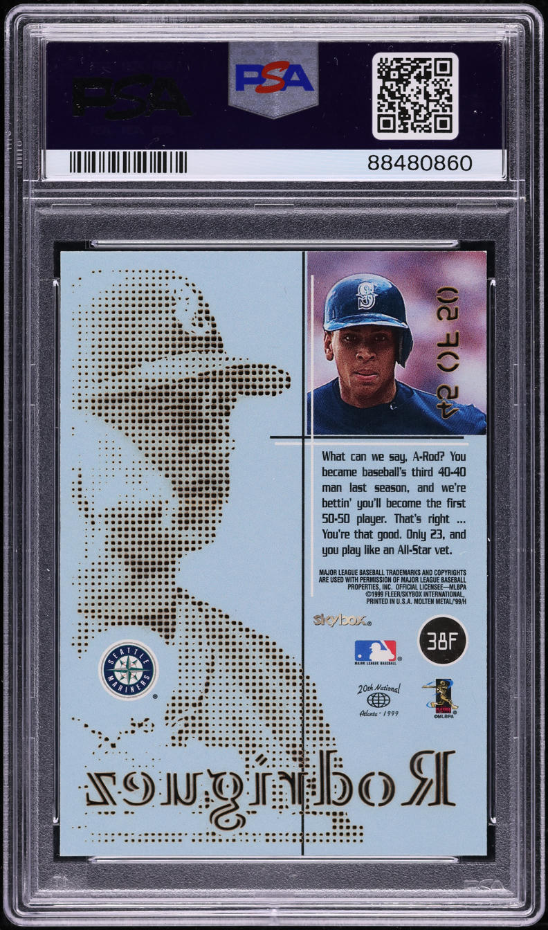 1999 Skybox Molten Metal Fusion Titanium Alex Rodriguez /50 #38F PSA 8 NM-MT
