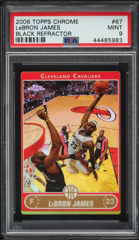 2006 Topps Chrome Black Refractor LeBron James /99 #67 PSA 9 MINT