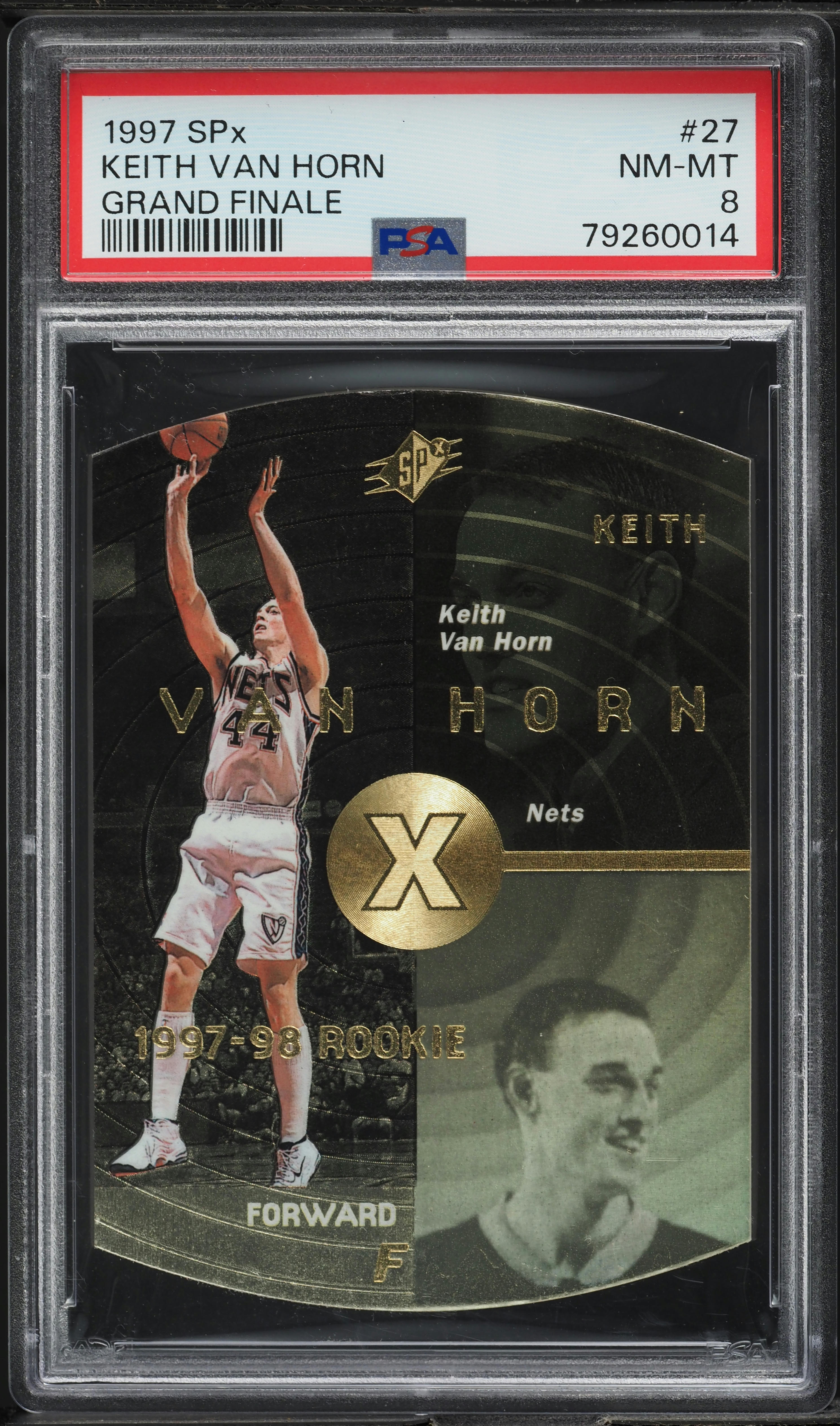 1997 SPx Grand Finale Die-Cut Keith Van Horn ROOKIE /50 #27 PSA 8