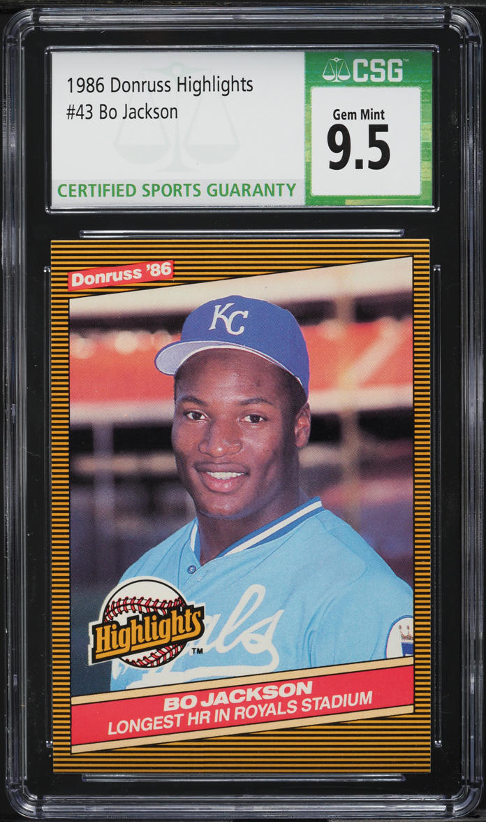 1986 Donruss Highlights Bo Jackson ROOKIE #43 CSG 9.5 GEM MINT