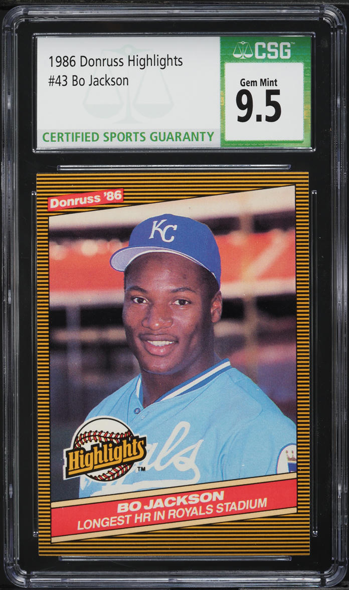 1986 Donruss Highlights Bo Jackson ROOKIE #43 CSG 9.5 GEM MINT