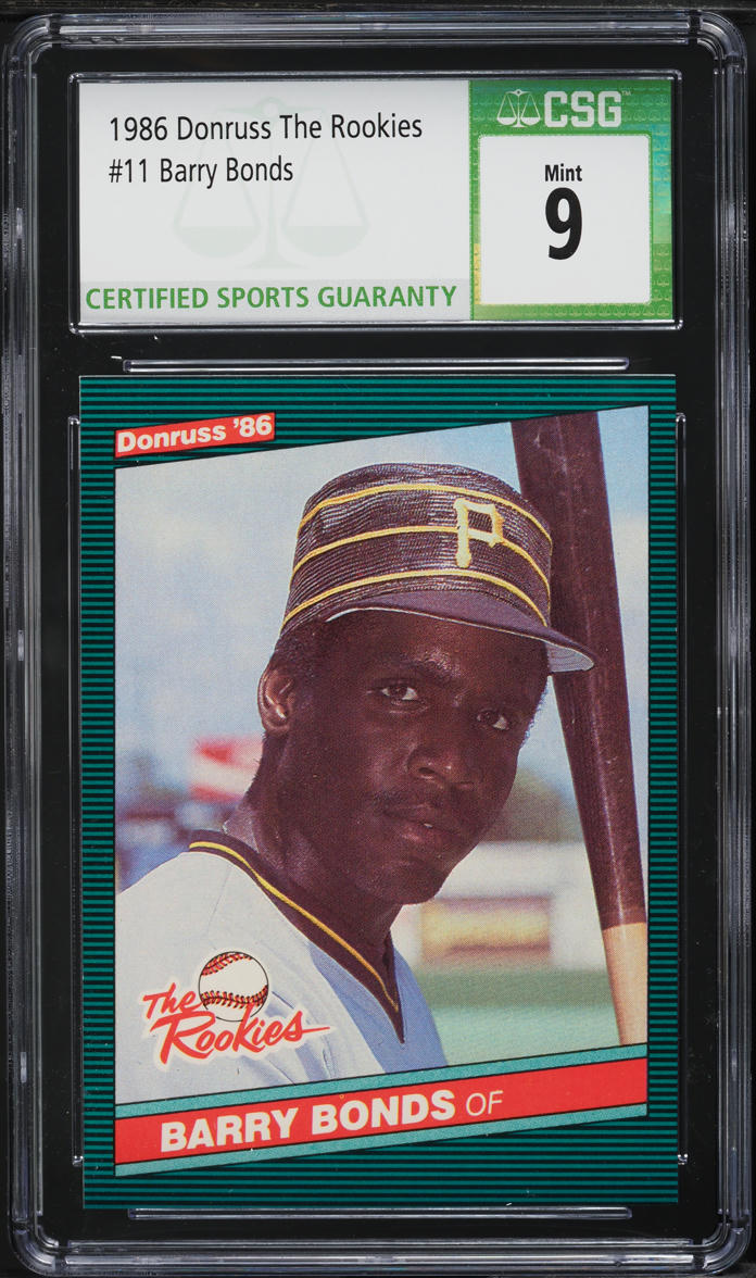 1986 Donruss The Rookies Barry Bonds ROOKIE #11 CSG 9 MINT