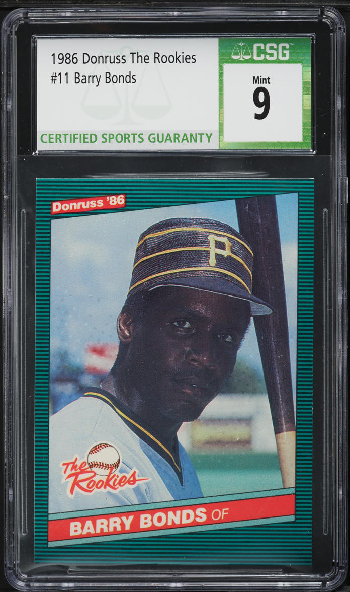 1986 Donruss The Rookies Barry Bonds ROOKIE #11 CSG 9 MINT