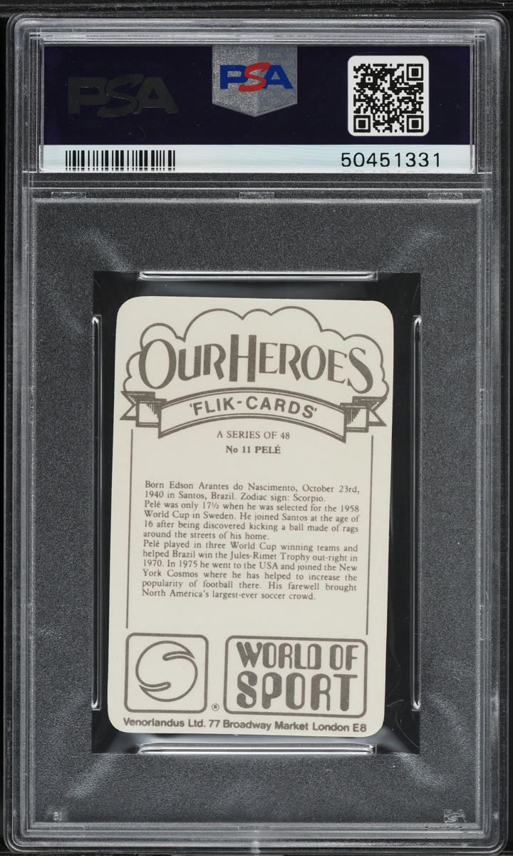 1979 Venorlandus Our Heroes World Of Sport Soccer Pele #11 PSA 6 EXMT