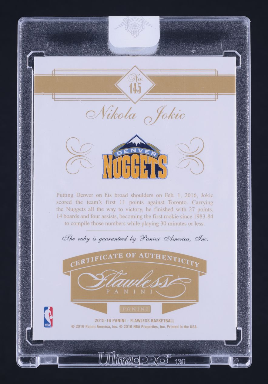2015 Panini Flawless Ruby Gems Nikola Jokic ROOKIE /15 #145 MBA AUTH