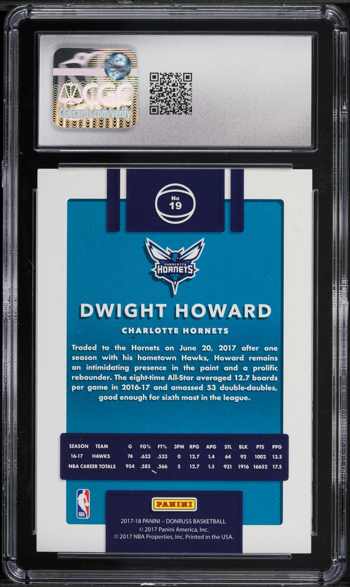 2017 Donruss Press Proof Silver Dwight Howard #19 CGC 10 GEM MINT