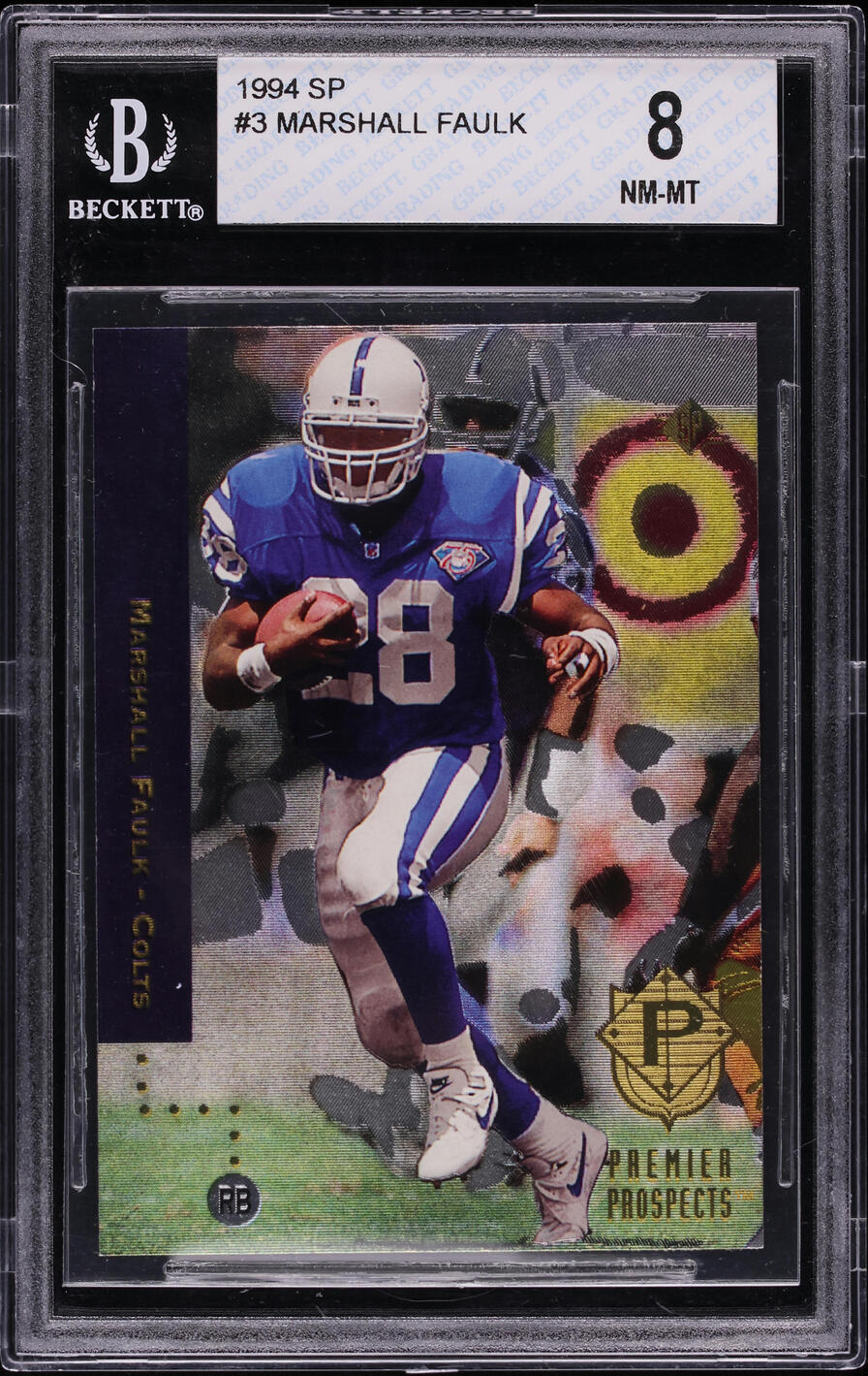 1994 SP Foil Marshall Faulk ROOKIE #3 BGS 8 NM-MT
