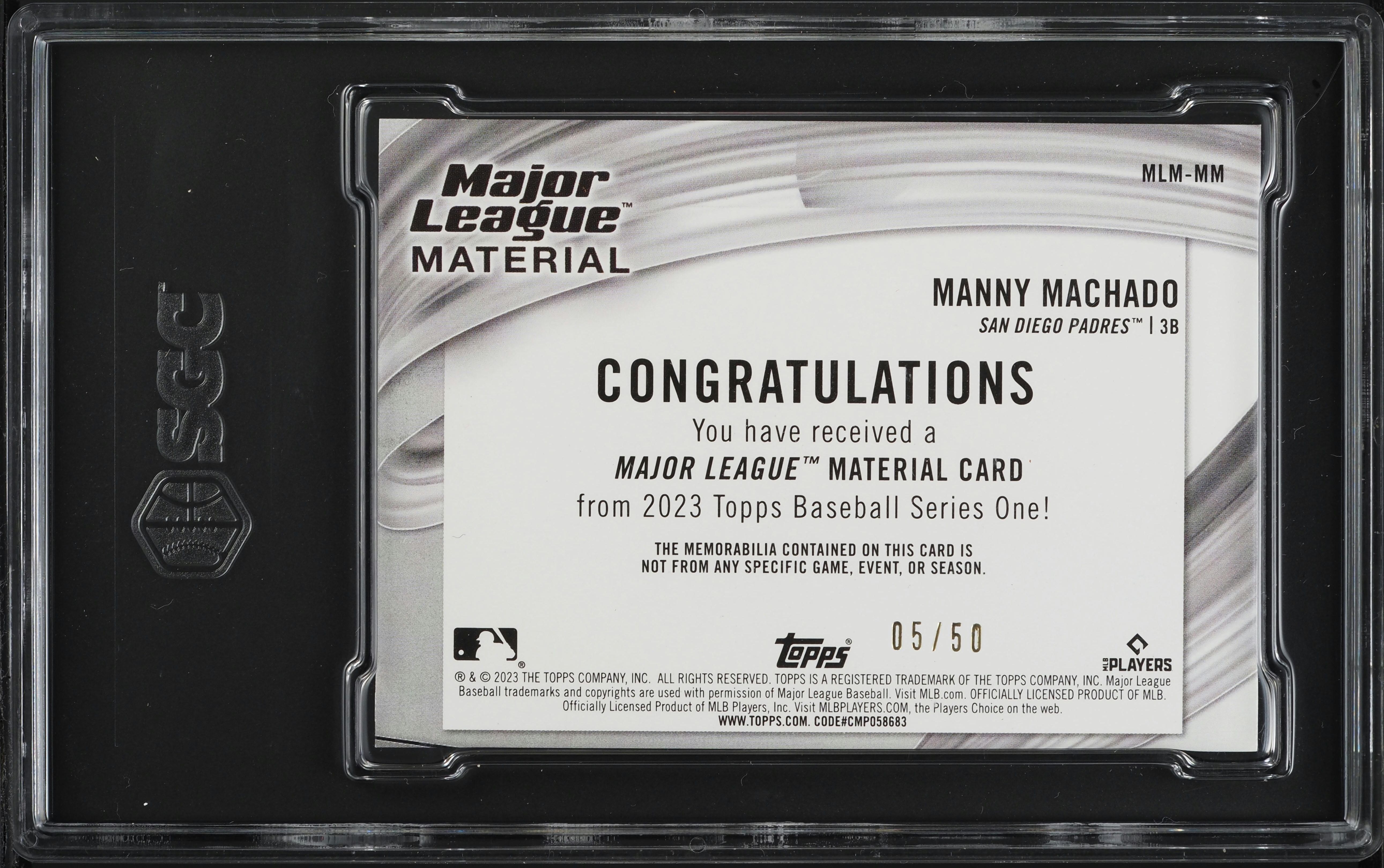 2023 Topps Major League Mat. Gold Manny Machado PATCH /50 #MLM-MM