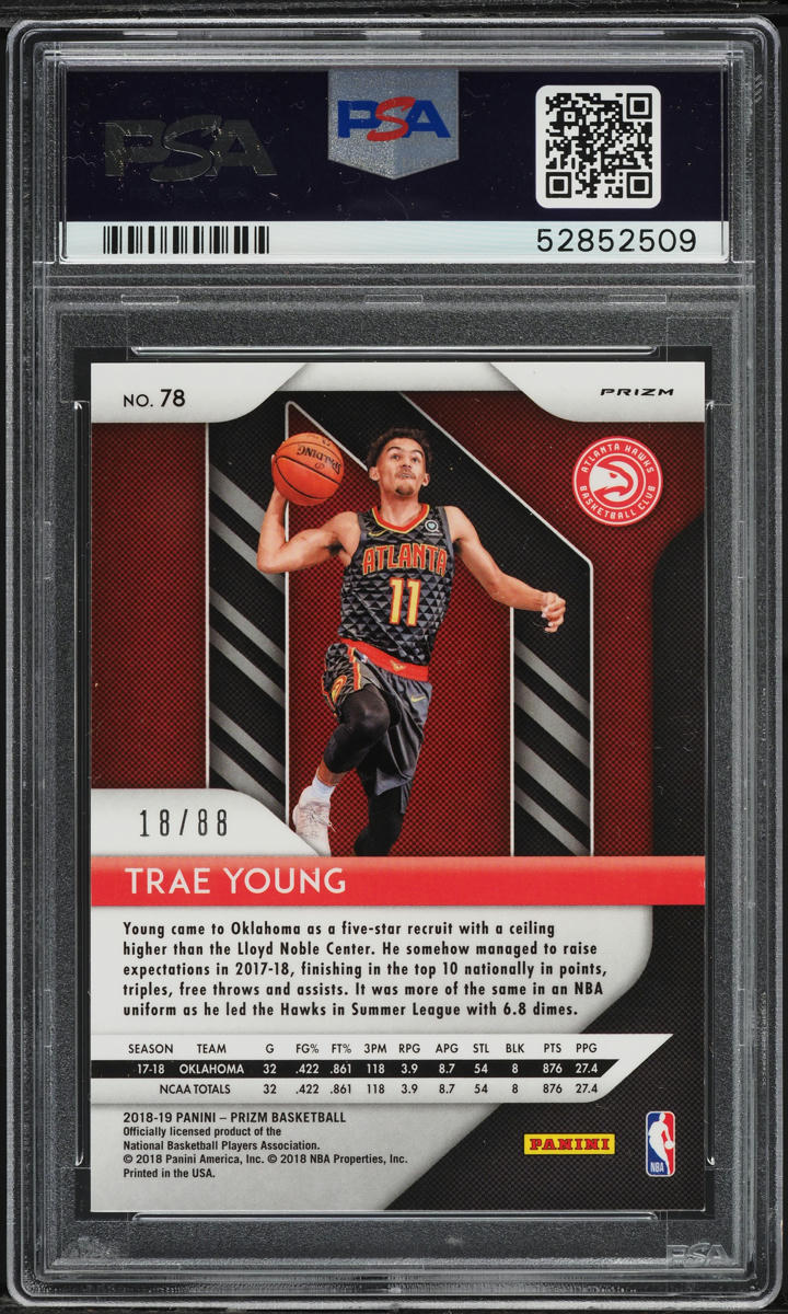 2018 Panini Prizm Choice Red Trae Young ROOKIE /88 #78 PSA 9 MINT