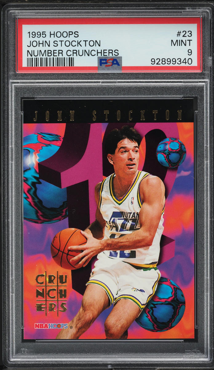 1995 Hoops Number Crunchers John Stockton #23 PSA 9 MINT