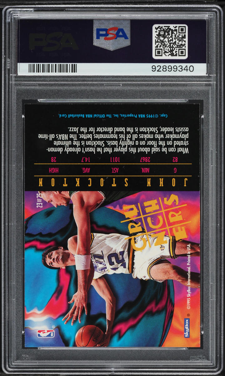 1995 Hoops Number Crunchers John Stockton #23 PSA 9 MINT